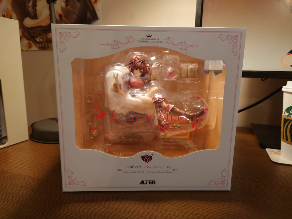 ALTER's Ichinose Shiki figure in box, front view.